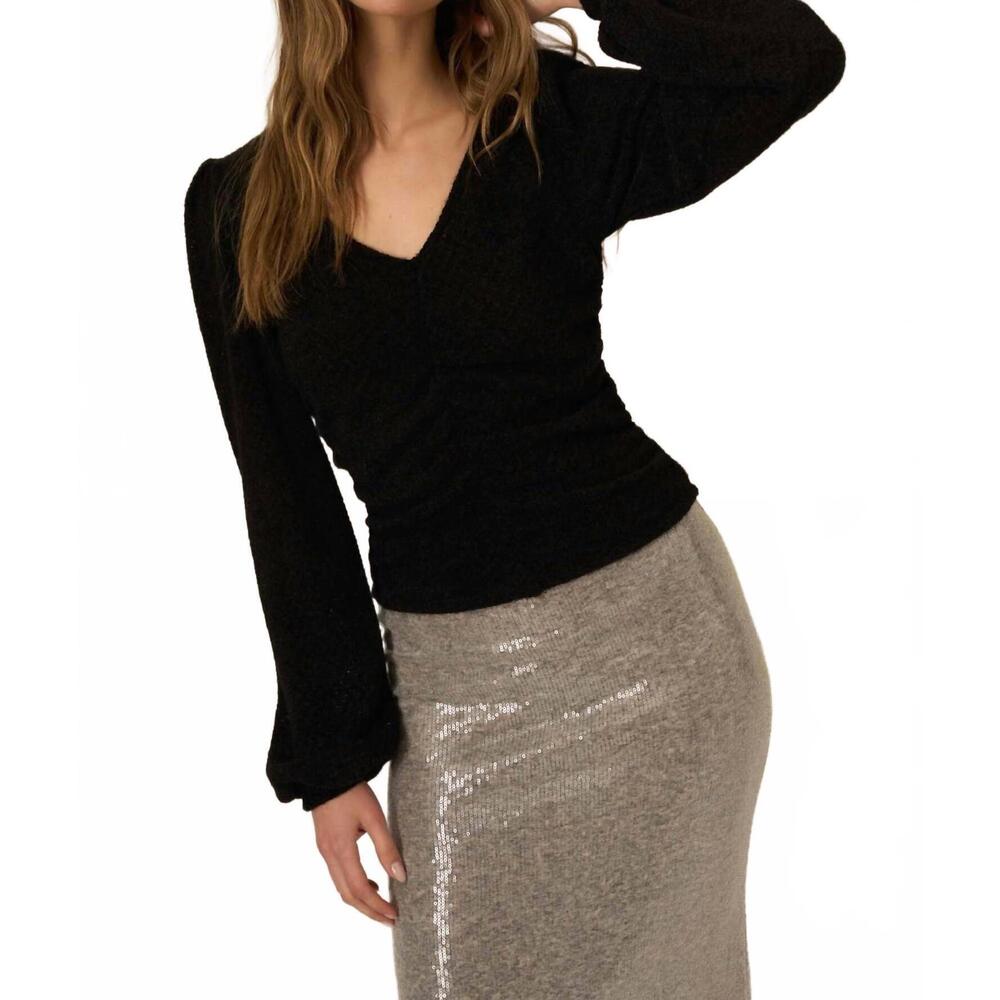 NEW PROJECT SOCIAL T ruched center sweater in black